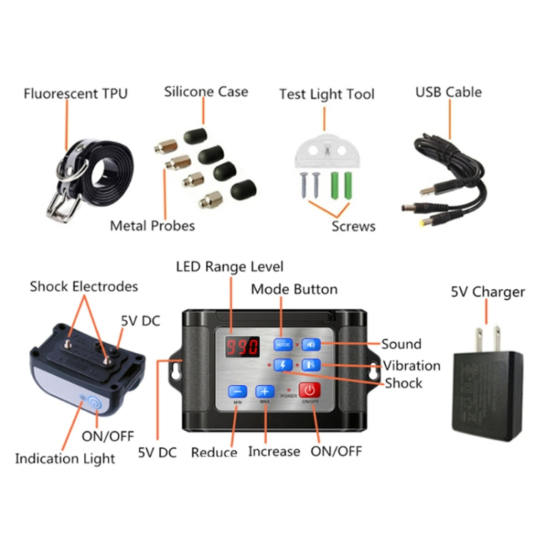 Outdoor Wireless Electronic Pet Fence Night Reflective Collar, Specification: One for One(AU Plug) - Training Aids by PMC TechLife | Online Shopping South Africa | PMC TechLife | Buy Now Pay Later Mobicred