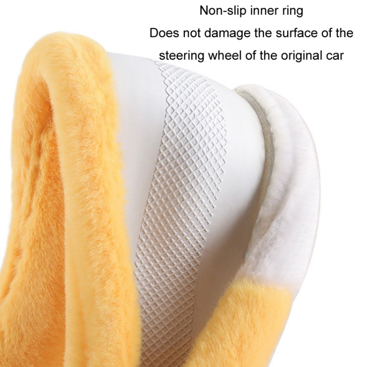 Car Steering Wheel Cartoon Short Fluff Handle Cover, Size: 38cm(Black White D Shape) - Seat Belts & Padding by PMC TechLife | Online Shopping South Africa | PMC TechLife | Buy Now Pay Later Mobicred