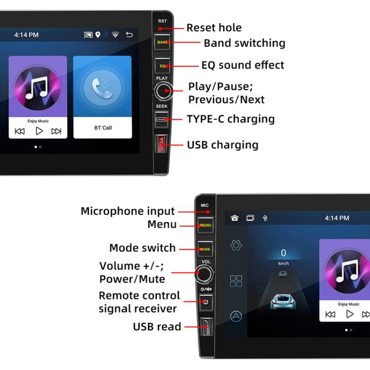 9 Inch Bluetooth FM Radio Car MP5 Android Navigation Machine, Memory: 2+64G - Car MP3 & MP4 & MP5 by PMc TechLife | Online Shopping South Africa | PMc TechLife | Buy Now Pay Later Mobicred
