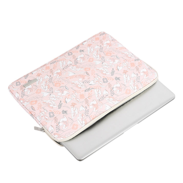 G4-01 15 Inch Laptop Liner Bag PU Leather Printing Waterproof Protective Cover(Light Pink) - 15 inch by PMC TechLife | Online Shopping South Africa | PMC TechLife | Buy Now Pay Later Mobicred