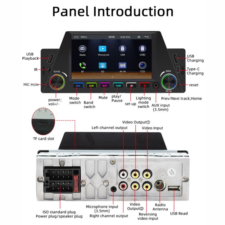 4.7 inch AUTO/CarPlay Navigation Bluetooth FM Radio Car MP5 Marquee(161W) - Car MP3 & MP4 & MP5 by PMc TechLife | Online Shopping South Africa | PMc TechLife | Buy Now Pay Later Mobicred