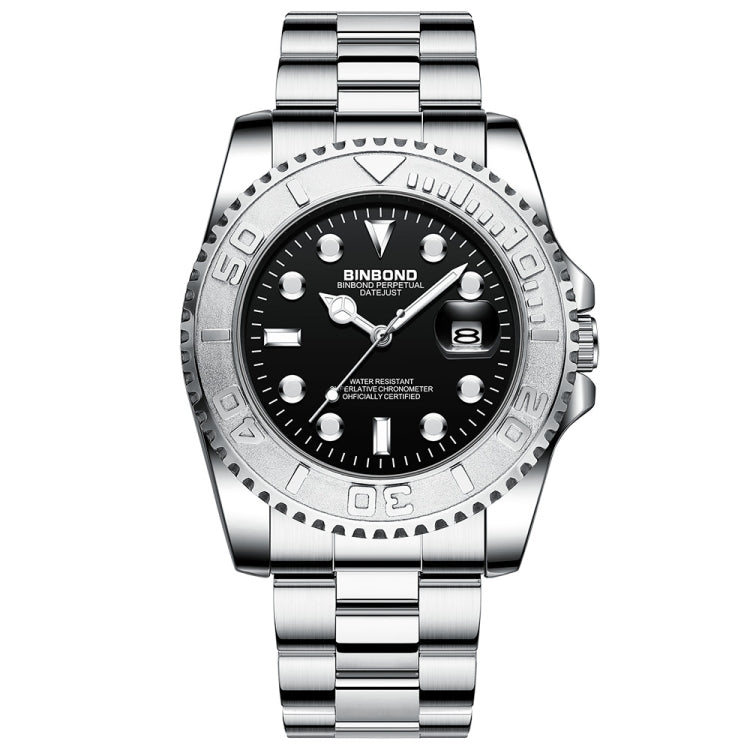 BINBOND B930 Metal Gear Luminous Quartz Watch 30M Waterproof Sports Watch, Color: White Steel-Black - free shipping - PMC TechLife - Order now!