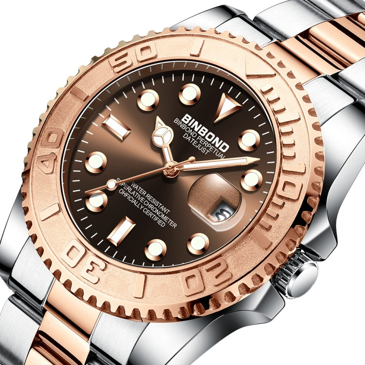 BINBOND B930 Metal Gear Luminous Quartz Watch 30M Waterproof Sports Watch, Color: White Steel-Blue - free shipping - PMC TechLife - Order now!