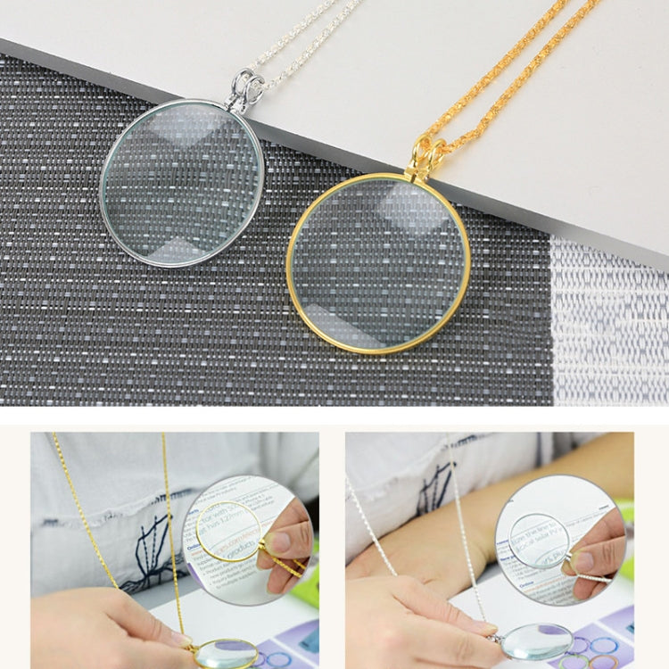 Metal Chain Round Expansion Mirror Glass Lens Necklace Magnifier(Silver) - free shipping - PMc TechLife - Order now!