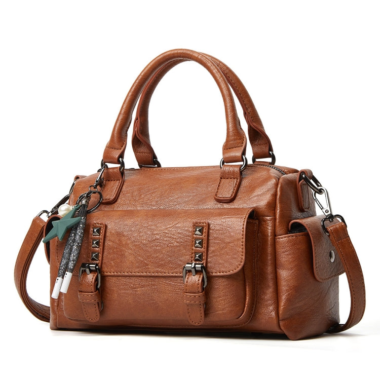 048 Pebbled Leather Multi-compartment Handbag Large Capacity Crossbody Shoulder Bag(Brown) - Handbags by PMC TechLife | Online Shopping South Africa | PMC TechLife