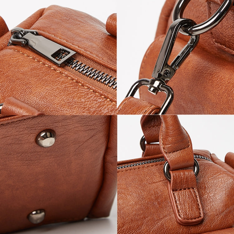 048 Pebbled Leather Multi-compartment Handbag Large Capacity Crossbody Shoulder Bag(Black) - Handbags by PMC TechLife | Online Shopping South Africa | PMC TechLife