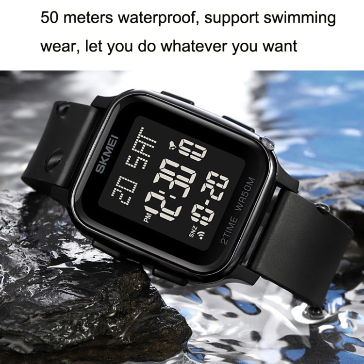 SKMEI 1858 Square Waterproof Digital Dual Display LED Luminous Watch(Rose Gold) - free shipping - PMC TechLife - Order now!