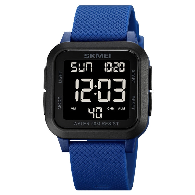 SKMEI 1894 Square Sports Waterproof Student Simple Multifunctional Luminous Watch(Blue Black Machine) - free shipping - PMC TechLife - Order now!