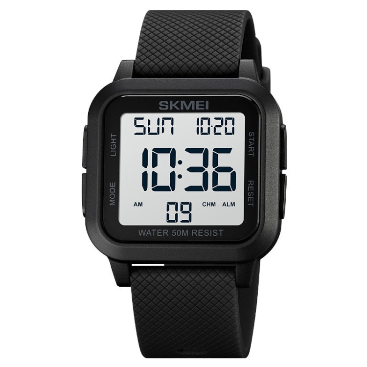 SKMEI 1894 Square Sports Waterproof Student Simple Multifunctional Luminous Watch(Black White Machine) - free shipping - PMC TechLife - Order now!