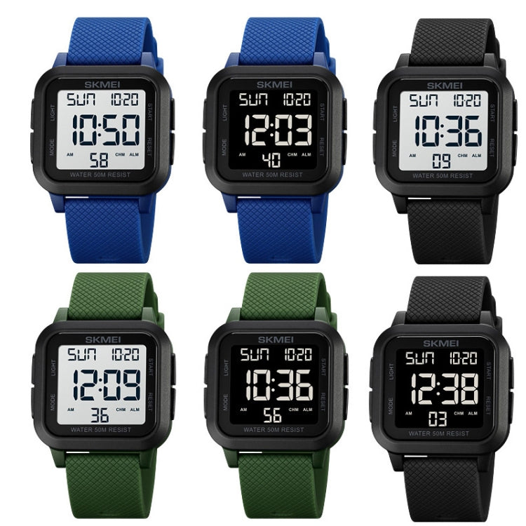 SKMEI 1894 Square Sports Waterproof Student Simple Multifunctional Luminous Watch(Blue Black Machine) - free shipping - PMC TechLife - Order now!