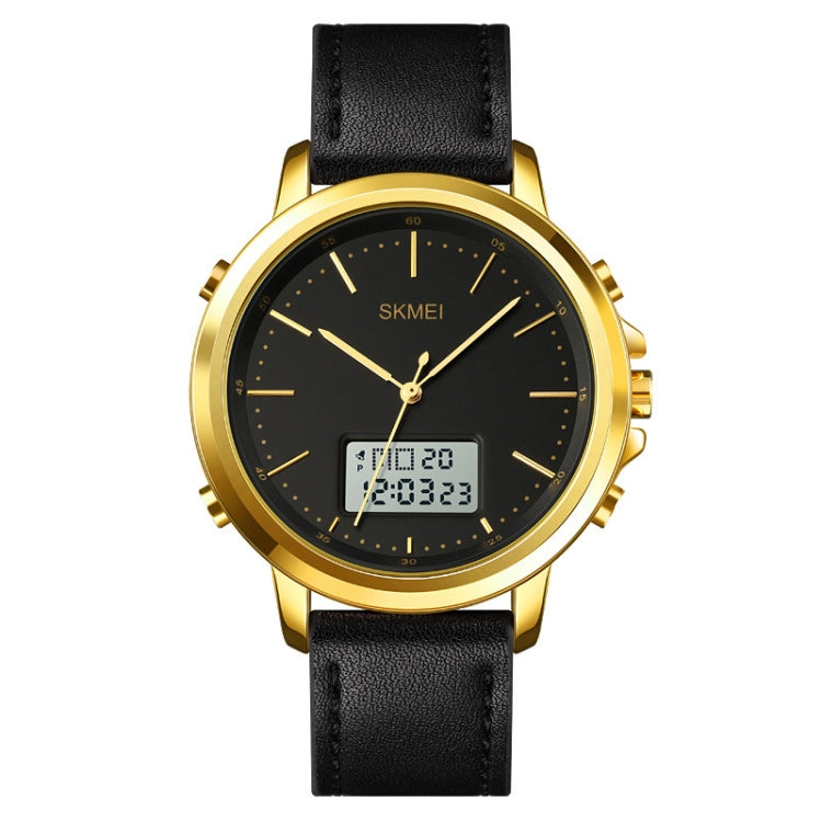SKMEI 1652 Dual Movement Sports Leather Alloy Male Watch, Color: Gold Shell White Machine - free shipping - PMC TechLife - Order now!
