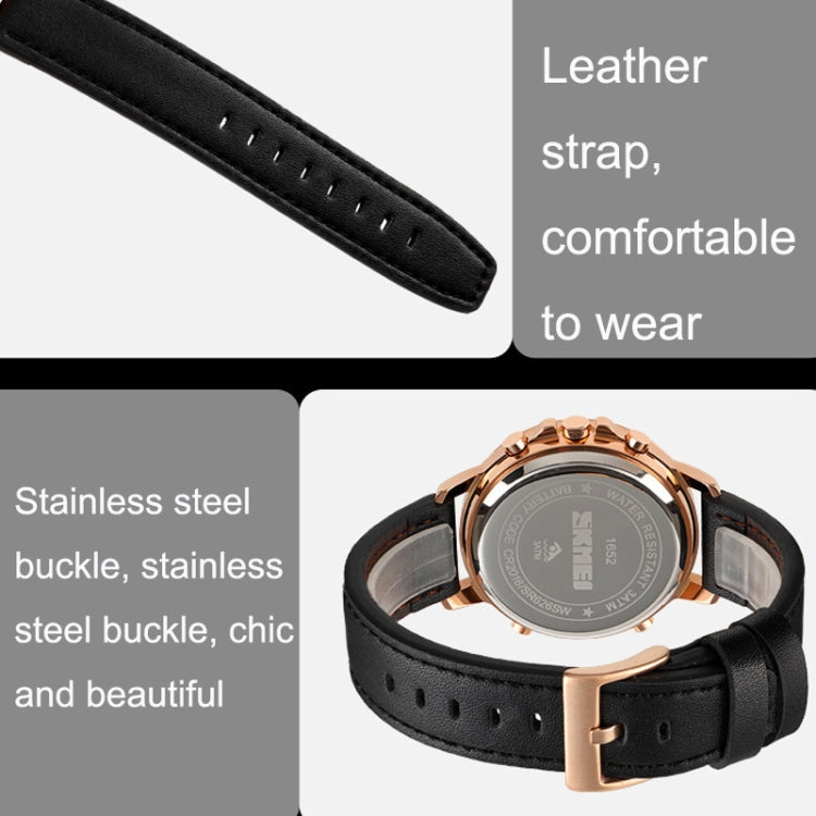 SKMEI 1652 Dual Movement Sports Leather Alloy Male Watch, Color: Silver Shell Black Machine - free shipping - PMC TechLife - Order now!
