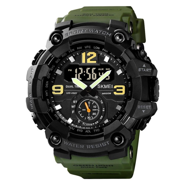 SKMEI 1637 Sports Digital Display Outdoor Shockproof Plastic Large Dial Men Watch, Color: Army Green - free shipping - PMC TechLife - Order now!