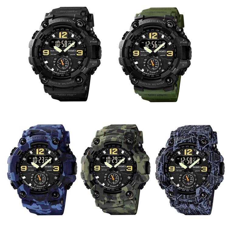 SKMEI 1637 Sports Digital Display Outdoor Shockproof Plastic Large Dial Men Watch, Color: Army Green Camouflage - free shipping - PMC TechLife - Order now!