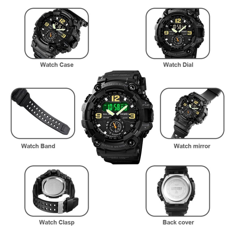 SKMEI 1637 Sports Digital Display Outdoor Shockproof Plastic Large Dial Men Watch, Color: Army Green Camouflage - free shipping - PMC TechLife - Order now!
