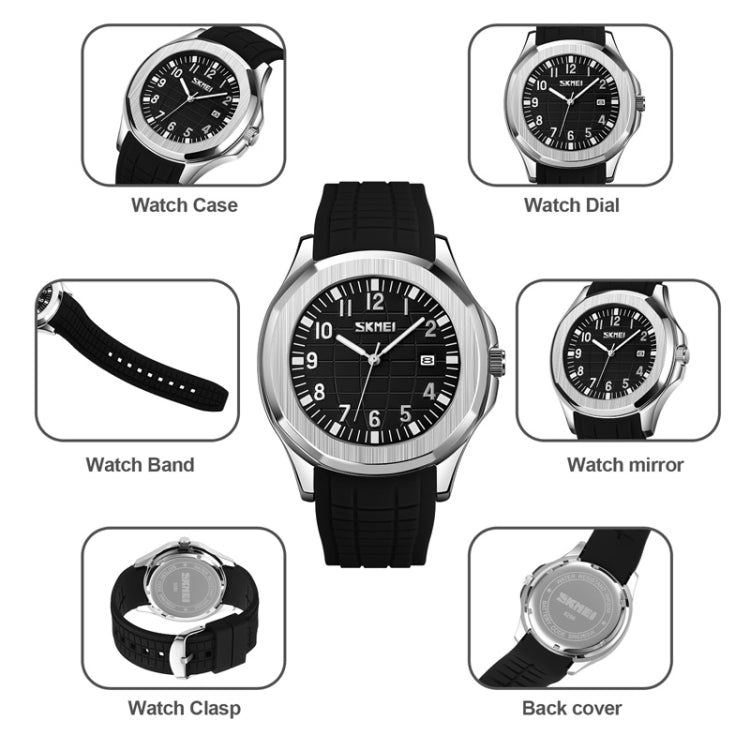 SKMEI 9286 Outdoor Sports Multifunctional Men Waterproof Quartz Watch(Black Belt  White Noodles) - free shipping - PMC TechLife - Order now!