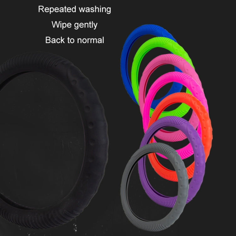 Silicone Non-slip Wear-resistant Concave Point Car Steering Wheel Cover, Size: 34-38cm(Purple) - Steering Wheel Accessories by PMC TechLife | Online Shopping South Africa | PMC TechLife | Buy Now Pay Later Mobicred