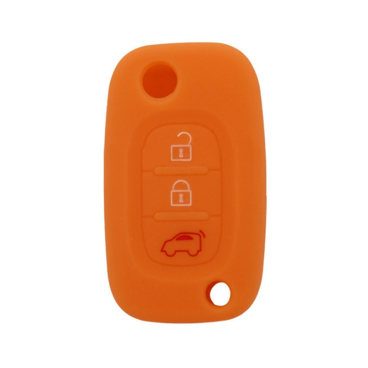 For Mercedes-Benz Smart Folding 2pcs 3 Button Silicone Key Case(Orange) - Car Key Cases by PMC TechLife | Online Shopping South Africa | PMC TechLife