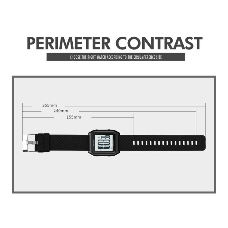 SKMEI 1866 Square Large Screen Men Steel Belt Multi-function Night Light Alarm Clock Watch(Rose Gold Black Machine) - free shipping - PMC TechLife - Order now!