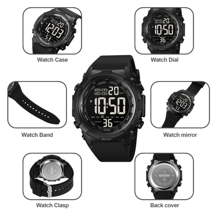 SKMEI 1845 Outdoor Waterproof Large Dial Multifunctional Sports Men Watch(Titanium) - free shipping - PMC TechLife - Order now!
