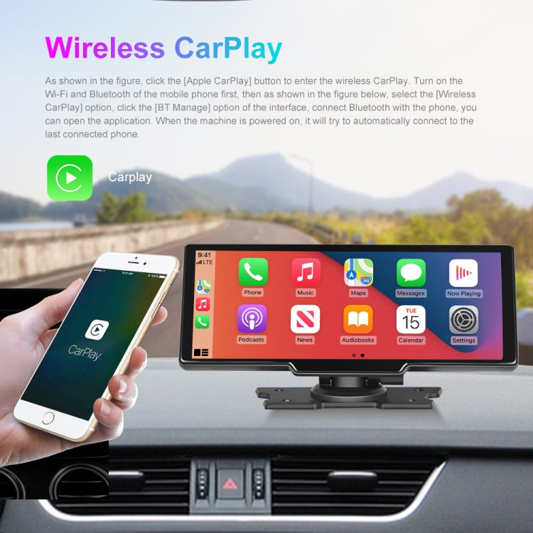 A3073 HD Wired 9.3 Inch 1 To 1 Smart Player With Wireless Carplay Two-way Video Split-screen Display(Black) - Car MP3 & MP4 & MP5 by PMC TechLife | Online Shopping South Africa | PMC TechLife | Buy Now Pay Later Mobicred
