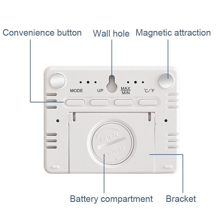 8218 Thin and Light Magnetic Wall-mounted LCD Temperature Electronic Digital Clock(White) - Alarm Clocks by PMc TechLife | Online Shopping South Africa | PMc TechLife | Buy Now Pay Later Mobicred