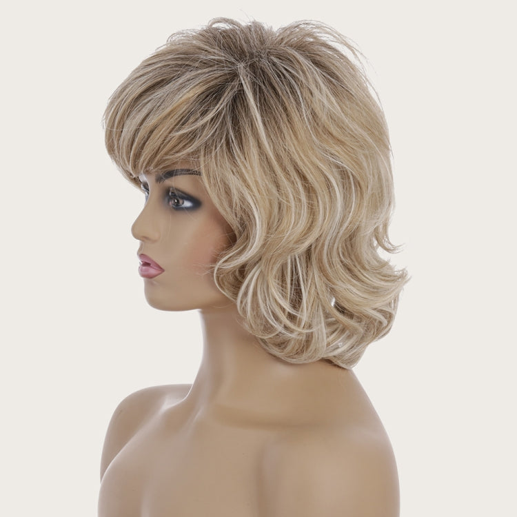 Wig-450 Gold Ladies Short Curly Hair High Temperature Silk Chemical Fiber Wig Headgear - free shipping - PMC TechLife - Order now!