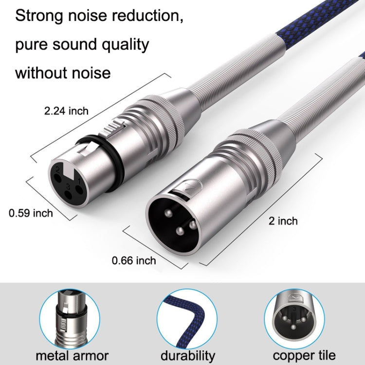 LHD010 Caron Male To Female XLR Dual Card Microphone Cable Audio Cable 5m(Blue) - Microphone Audio Cable & Connector by PMC TechLife | Online Shopping South Africa | PMC TechLife | Buy Now Pay Later Mobicred