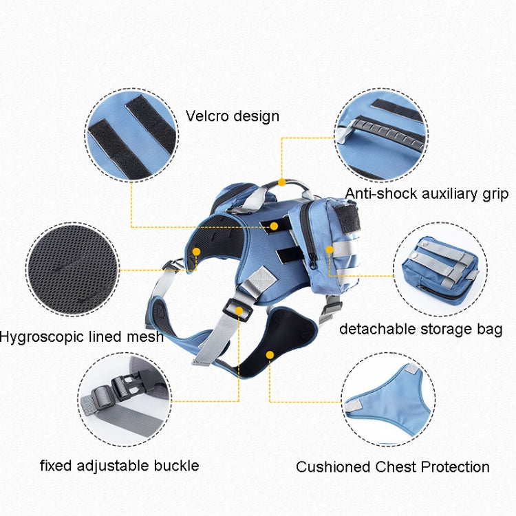 Dog Explosion-proof Chest Strap With Detachable Combination Backpack, Size: M(Grey) - Leashes & Chest Strap by PMC TechLife | Online Shopping South Africa | PMC TechLife | Buy Now Pay Later Mobicred