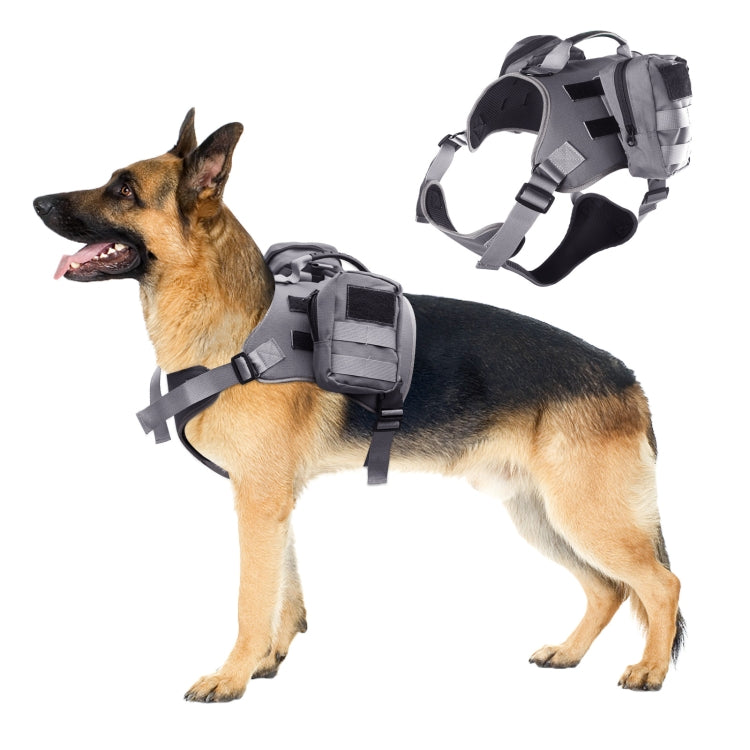 Dog Explosion-proof Chest Strap With Detachable Combination Backpack, Size: M(Grey) - Leashes & Chest Strap by PMC TechLife | Online Shopping South Africa | PMC TechLife | Buy Now Pay Later Mobicred