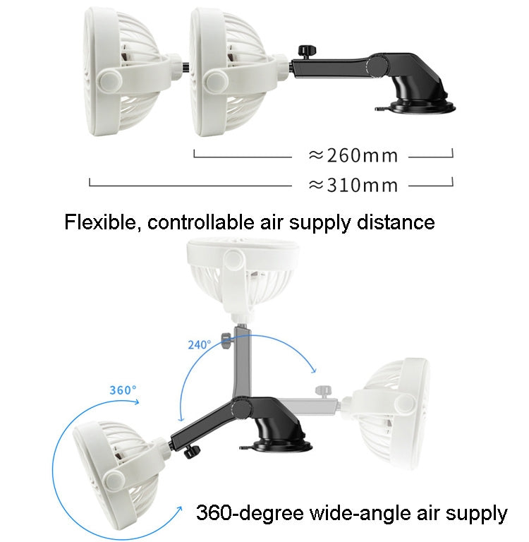 Car Suction Cup Fan Desktop Dormitory Office Kitchen Fan(White) - Heating & Fans by PMC TechLife | Online Shopping South Africa | PMC TechLife | Buy Now Pay Later Mobicred