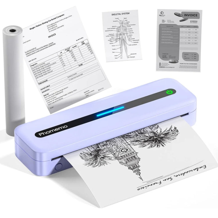 Phomemo M832 300dpi Wireless Thermal Portable Printer, Size: Letter Version(Purple) - free shipping - PMC TechLife - Order now!