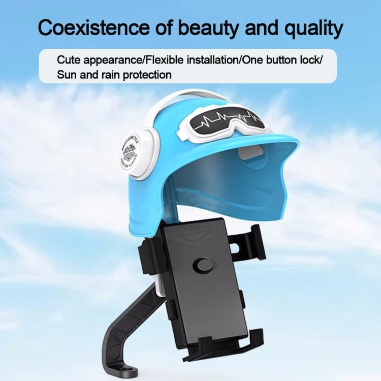 Small Helmet Sunscreen Phone Stand Bracket Motorcycle Mobile Phone Holder,Spec: Rearview Mirror Blue - Holder by PMC TechLife | Online Shopping South Africa | PMC TechLife | Buy Now Pay Later Mobicred