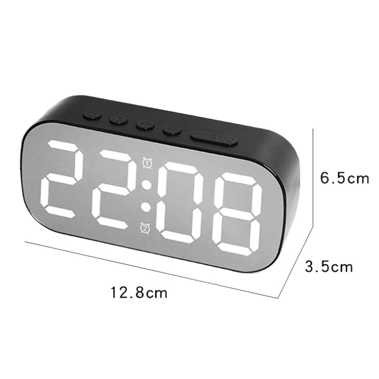 6637 LED Digital Display Temperature Electronic Clock Desktop Mirror Alarm Clock(Black White Light) - Alarm Clocks by PMc TechLife | Online Shopping South Africa | PMc TechLife | Buy Now Pay Later Mobicred