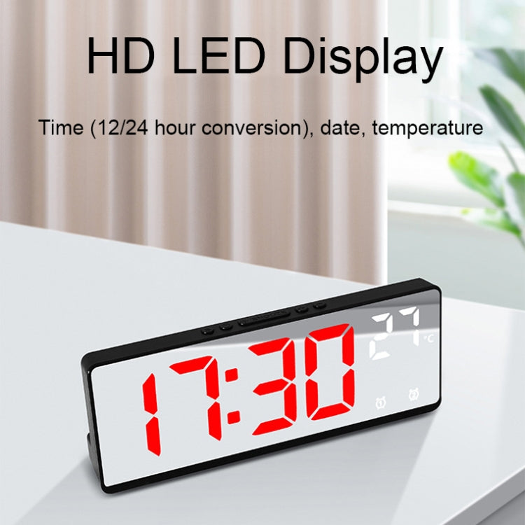 6631 LED Digital Display Multifunctional Electronic Clock Desktop Temperature Mirror Alarm Clock(White Light) - Alarm Clocks by PMc TechLife | Online Shopping South Africa | PMc TechLife | Buy Now Pay Later Mobicred