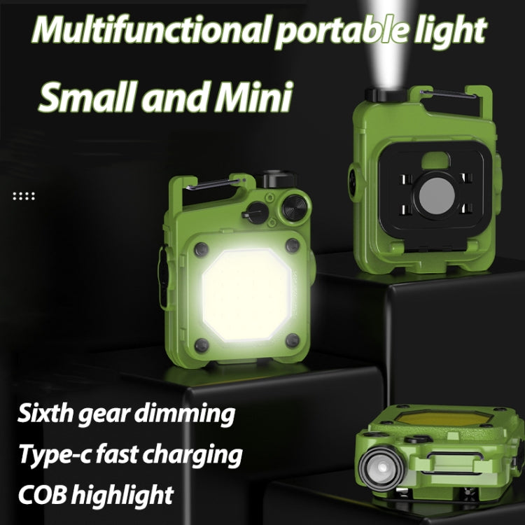 Mini Keychain COB Flashlight USB Rechargeable Magnetic Work Light For Outdoor Camping(Black) - Mini Flashlight by PMC TechLife | Online Shopping South Africa | PMC TechLife