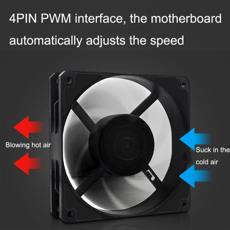 MF12025 4pin High Air Volume High Wind Pressure FDB Magnetic Suspension Chassis Fan 2200rpm (White) - Fan Cooling by PMC Jewellery | Online Shopping South Africa | PMC Jewellery | Buy Now Pay Later Mobicred