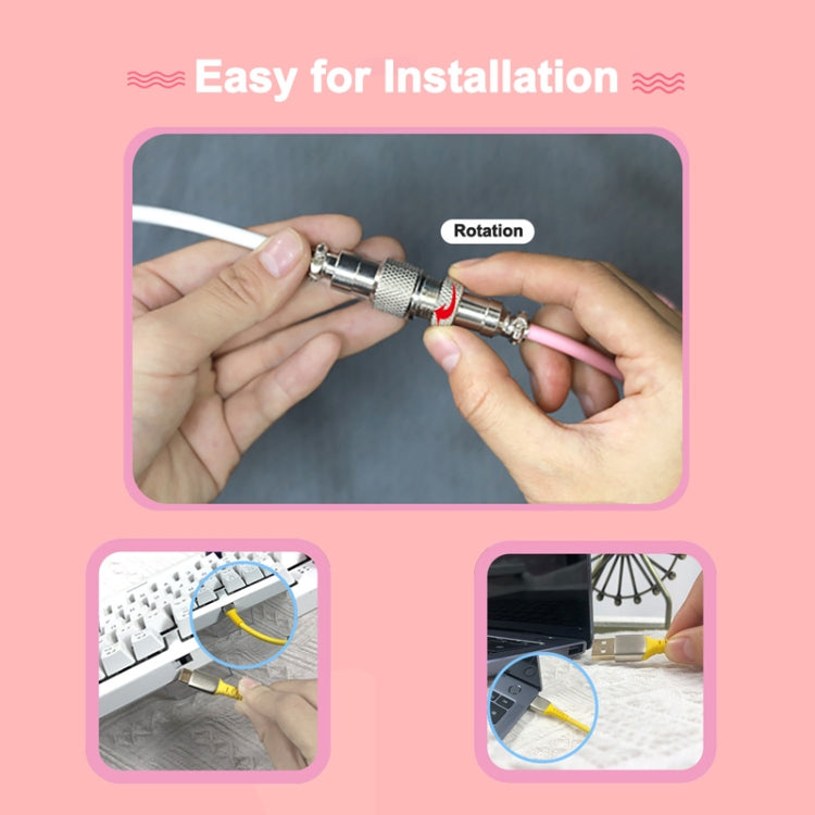 Ajazz AL60 USB To Type-C/USB-C Keyboard Extension Line Single Hole Connector, Cable Length: 2.3m(Sky Blue) - free shipping - PMC Jewellery - Order now!