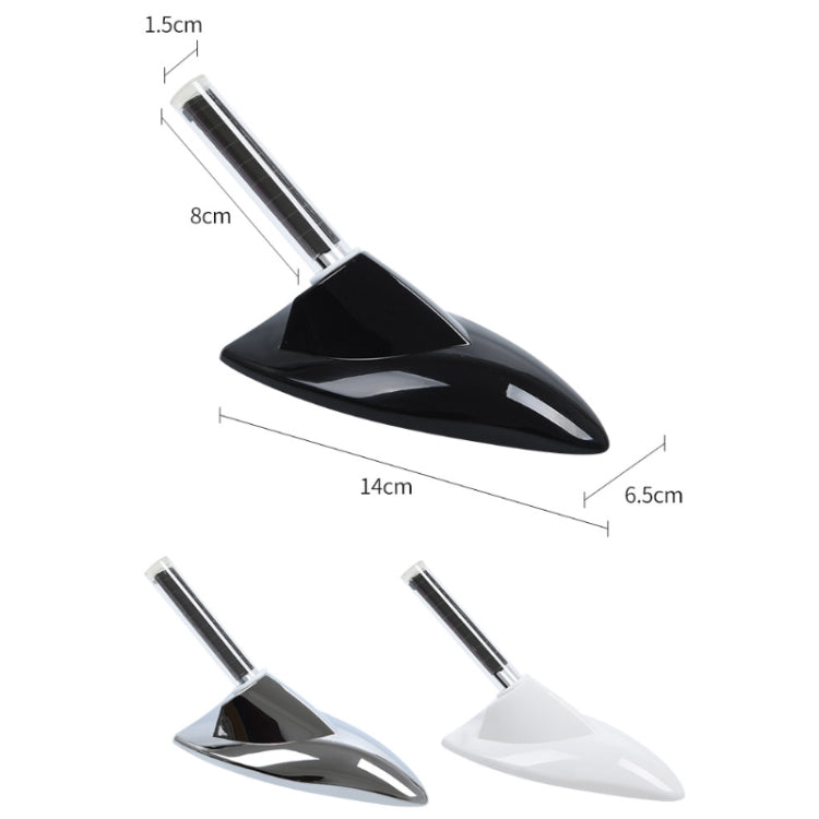 Car Solar Shark Fin With Antenna LED Warning Light, Specification: Silver - Warning Lights by PMC TechLife | Online Shopping South Africa | PMC TechLife | Buy Now Pay Later Mobicred