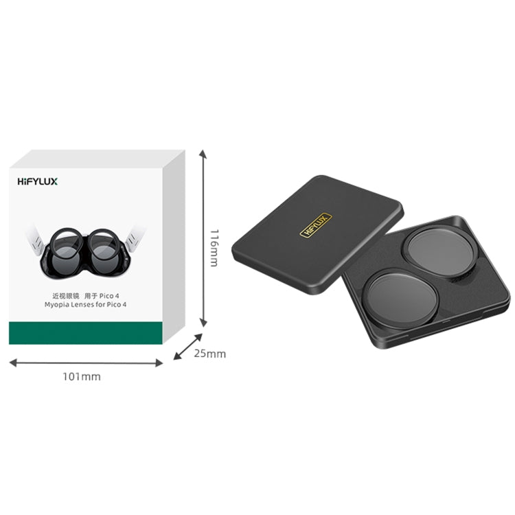 For PICO 4 Hifylux PC-QF25 1pair Magnetic Myopia Glasses Box Non-spherical Resin VR Glasses Accessories(400 Degrees) - VR Accessories by Hifylux | Online Shopping South Africa | PMC TechLife | Buy Now Pay Later Mobicred