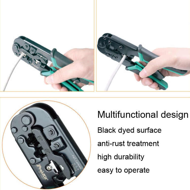 ProsKit CP-376TR 4P/6P/8P Three-Use Network Crimping Pliers - free shipping - PMC Jewellery - Order now!