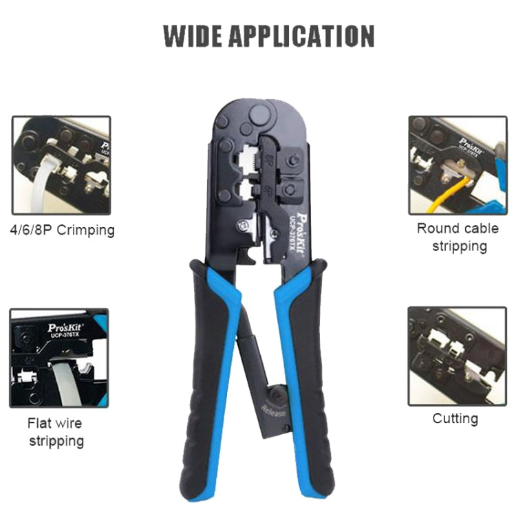 ProsKit UCP-376TX 4P/6P/8P Three-Purpose Network Crimping Plier - Pliers by ProsKit | Online Shopping South Africa | PMC TechLife | Buy Now Pay Later Mobicred