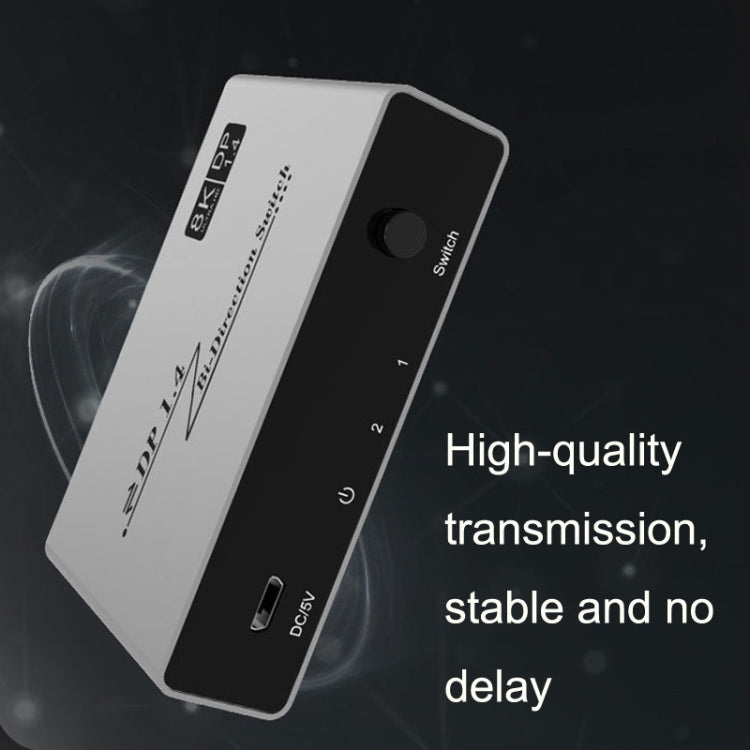 8K 60HZ 1.4V 2 In 1 Out DP Bidirectional Switcher(Grey) - free shipping - PMC Jewellery - Order now!