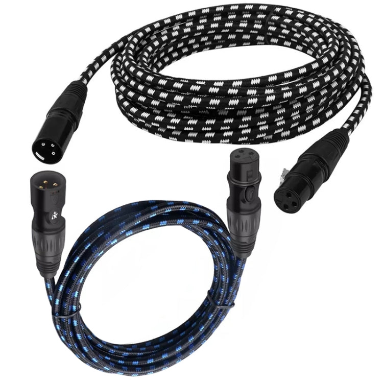 KN006 5m Male To Female Canon Line Audio Cable Microphone Power Amplifier XLR Cable(Black Blue) - Microphone Audio Cable & Connector by PMC TechLife | Online Shopping South Africa | PMC TechLife | Buy Now Pay Later Mobicred