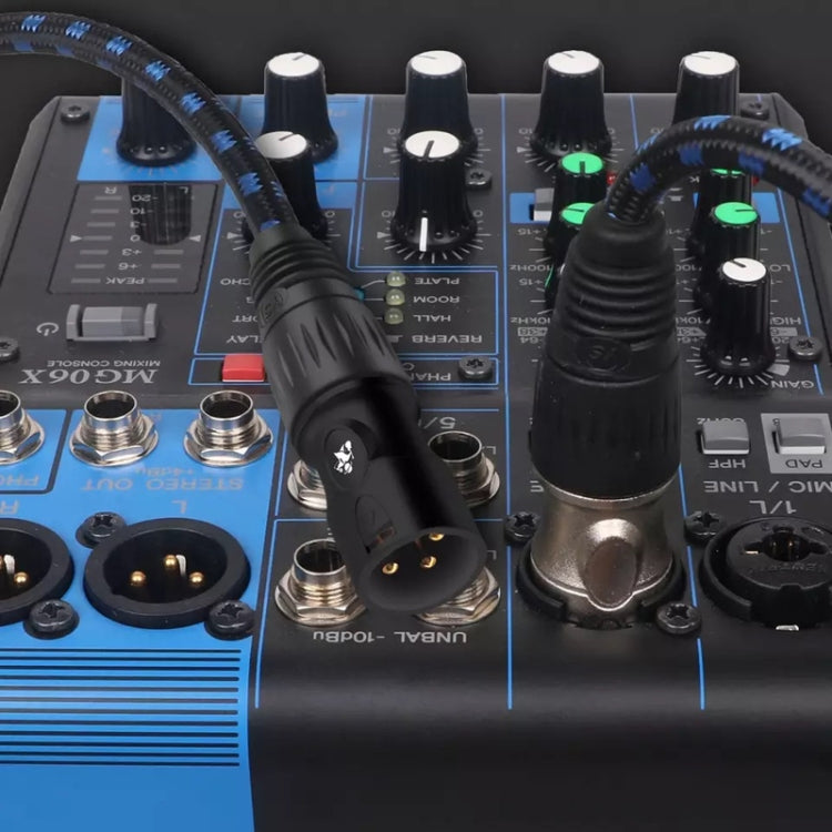 KN006 5m Male To Female Canon Line Audio Cable Microphone Power Amplifier XLR Cable(Black Blue) - Microphone Audio Cable & Connector by PMC TechLife | Online Shopping South Africa | PMC TechLife | Buy Now Pay Later Mobicred
