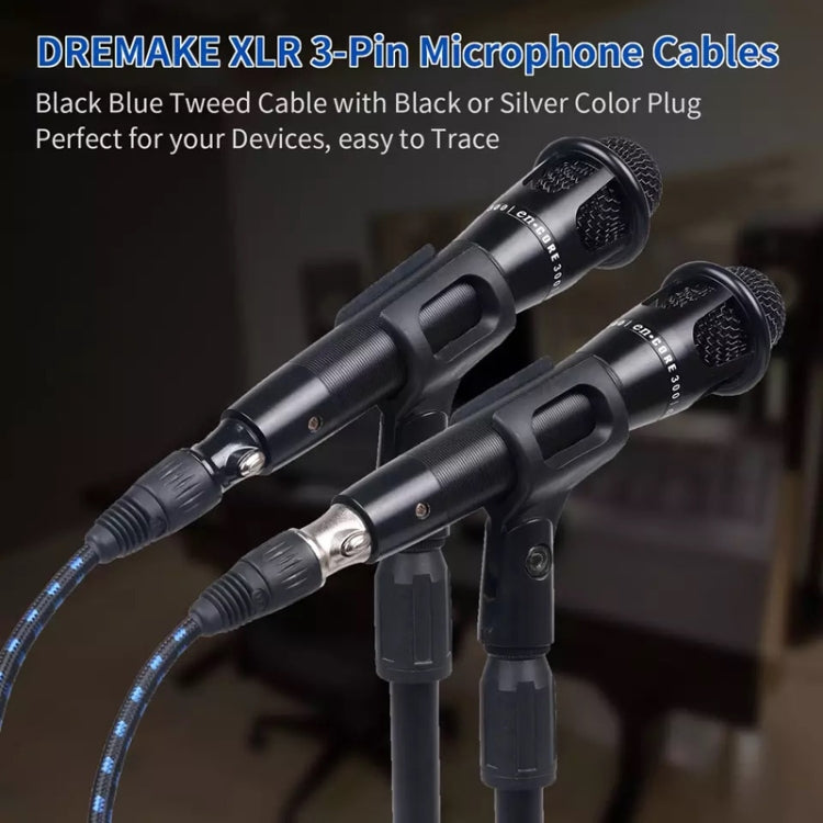 KN006 5m Male To Female Canon Line Audio Cable Microphone Power Amplifier XLR Cable(Black Blue) - Microphone Audio Cable & Connector by PMC TechLife | Online Shopping South Africa | PMC TechLife | Buy Now Pay Later Mobicred