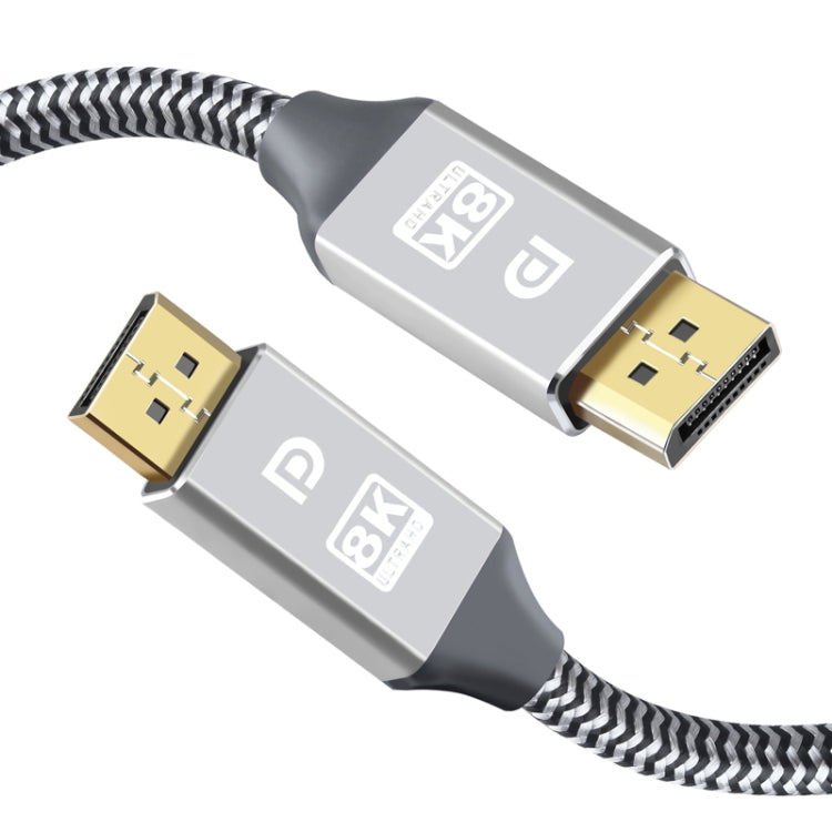 5m 1.4 Version DP Cable Gold-Plated Interface 8K High-Definition Display Computer Cable 30AWG OD:6.3MM With Nylon Mesh(Silver) -  by PMC TechLife | Online Shopping South Africa | PMC TechLife | Buy Now Pay Later Mobicred