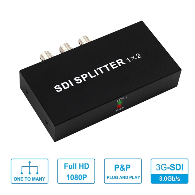 1 In 2 Out SD-SDI / HD-SDI / 3G-SDI Distribution Amplifier Video SDI Splitter(US Plug) - Splitter by PMC Jewellery | Online Shopping South Africa | PMC Jewellery | Buy Now Pay Later Mobicred