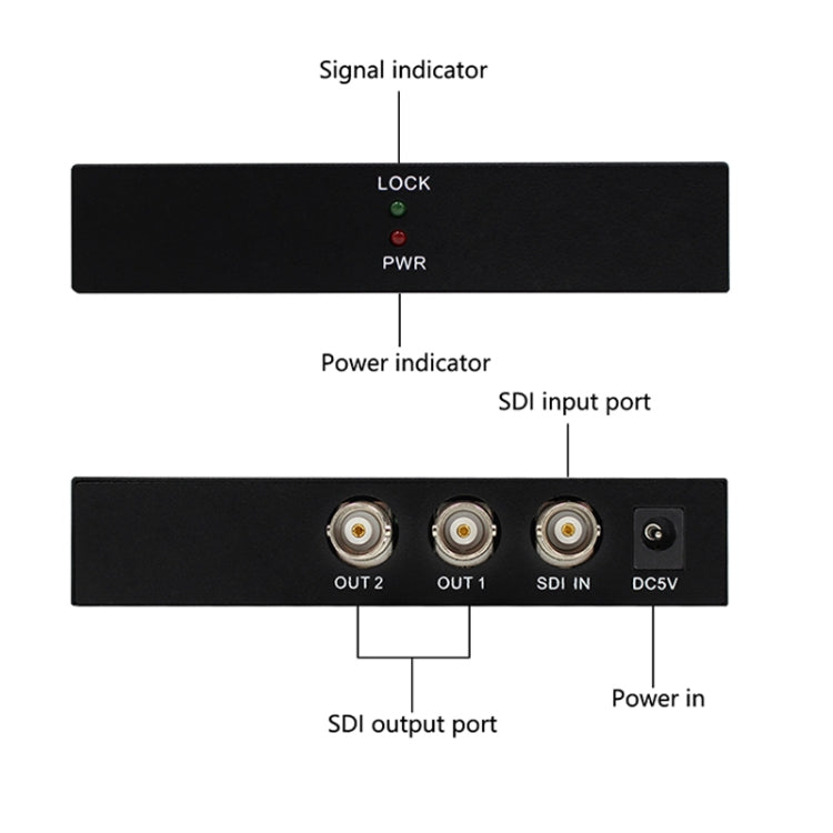 1 In 2 Out SD-SDI / HD-SDI / 3G-SDI Distribution Amplifier Video SDI Splitter(US Plug) - Splitter by PMC Jewellery | Online Shopping South Africa | PMC Jewellery | Buy Now Pay Later Mobicred