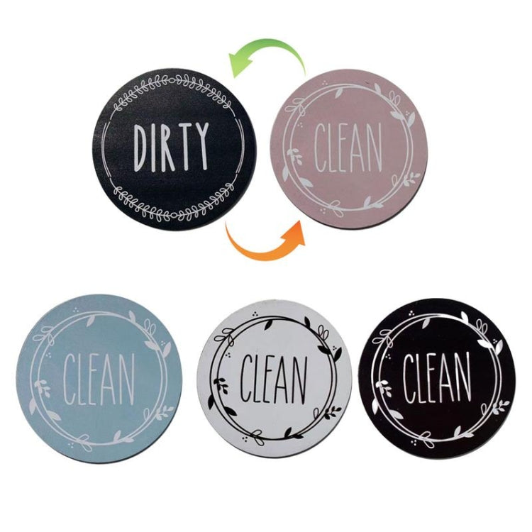 Dishwasher Round Magnet Clean Dirty Sign Double-Sided Dishwasher Magnet Cover(Black) - Dish Washers & Accessories by PMc TechLife | Online Shopping South Africa | PMc TechLife | Buy Now Pay Later Mobicred